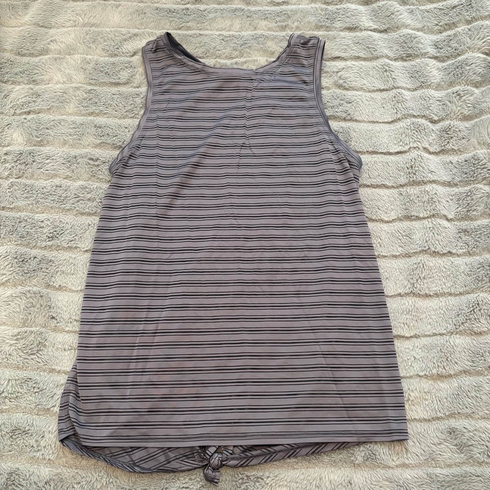 lululemon athletica Lavender-Gray Striped Tie-Hem Tank
